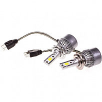 Автолампа-LED (аналог ксенона) H7(C6) 12/24V 26W 6000K 4000Lm 1-конт SKYWAY комп 2 шт  радиатор+вент